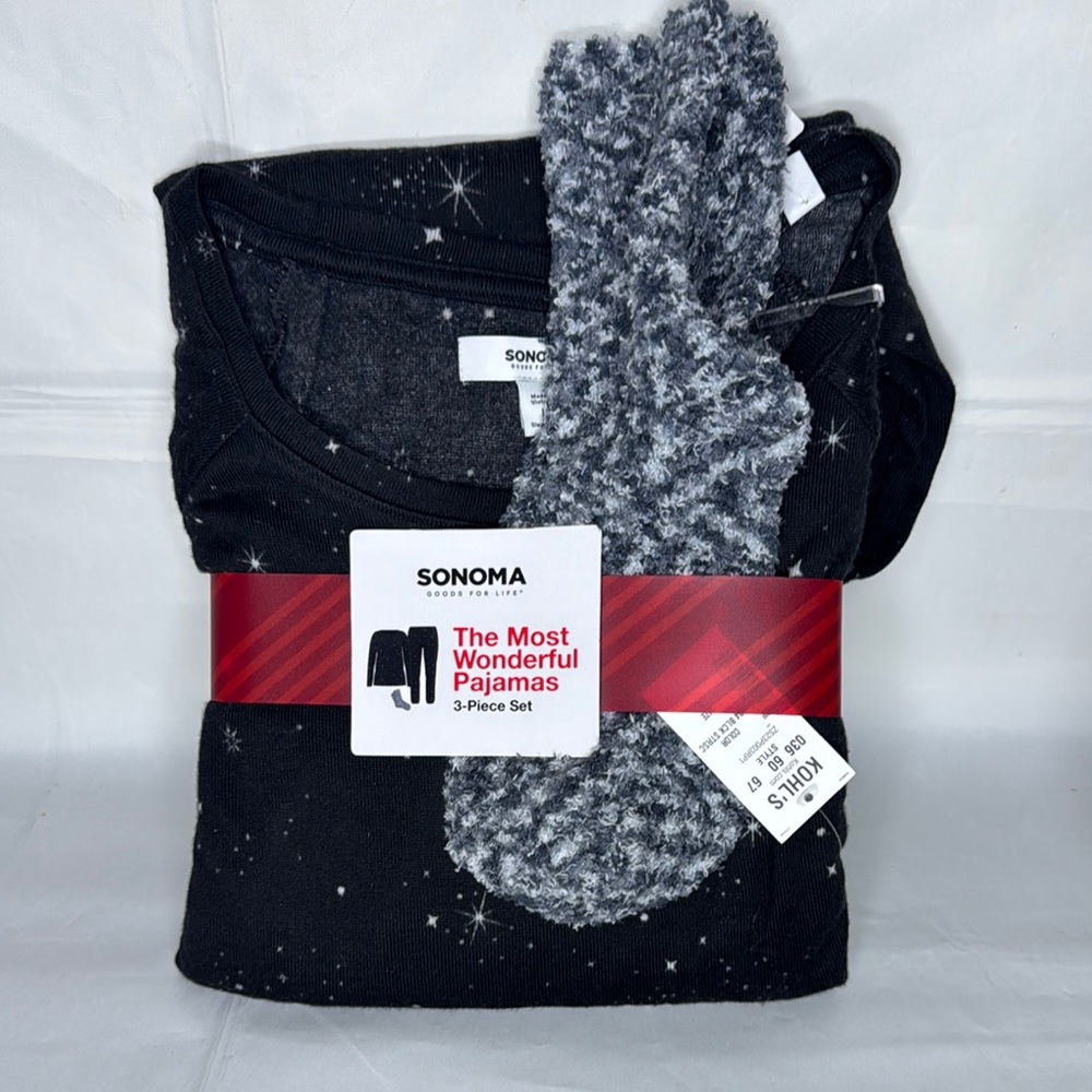 Sonoma Black and Gray Pajama Set for Relaxed Comfort